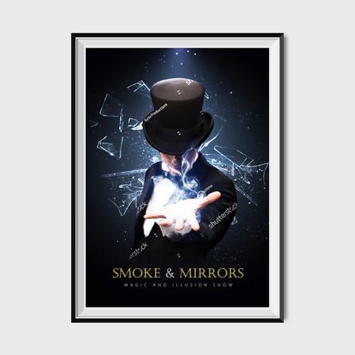 Illusion design with the title 'Smoke & Mirror'