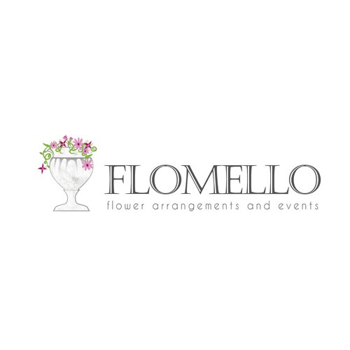 Roman design with the title 'Logo for flower arrangements and events'