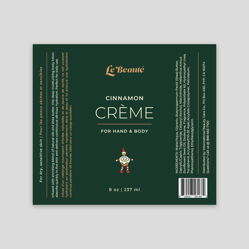 Cosmetics label with the title 'Lotion Label'