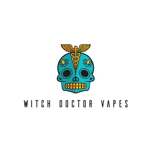 Caduceus logo with the title 'Cannabis vaping brand'