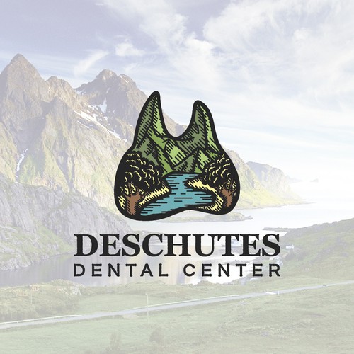 Tooth logo with the title 'Illustrative logo for dental practice'