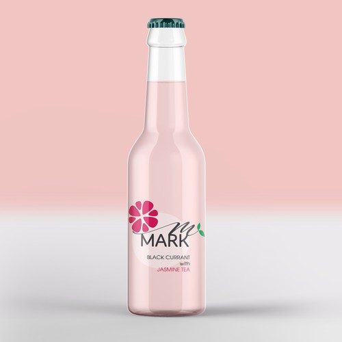 Pink label with the title 'bottle label'