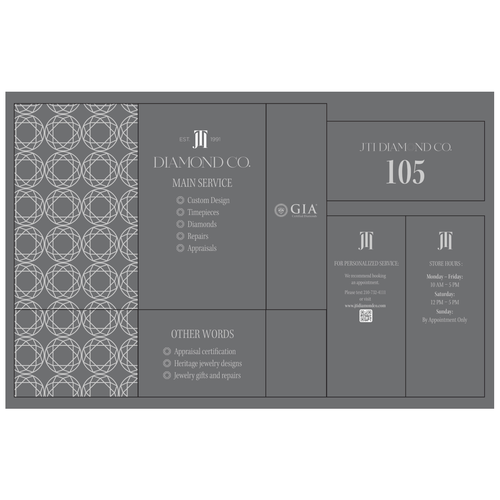 Mural artwork with the title 'I’m looking to update the window decals for our storefront, incorporating a clean and elevated aesthetic. '