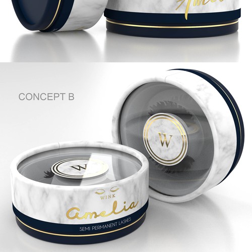 Fashion packaging with the title 'Packaging Design for False Eyelashes'