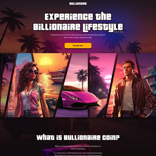 Crypto website with the title 'GTA-Inspired Crypto Website Design'