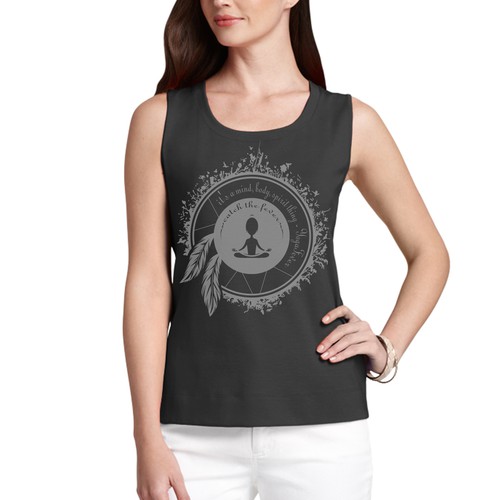 Mandala t-shirt with the title 'T-shirt design for Yoga Fever'