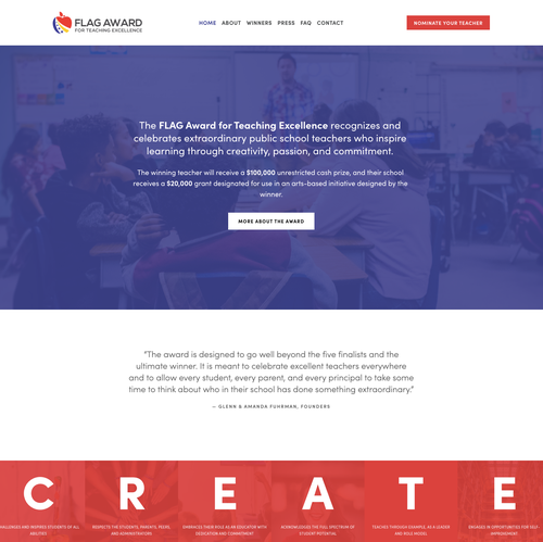 Foundation design with the title 'FLAG Award'