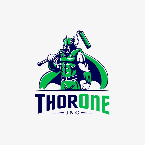 Thor logo with the title 'Bold and masculine logo for construction company'