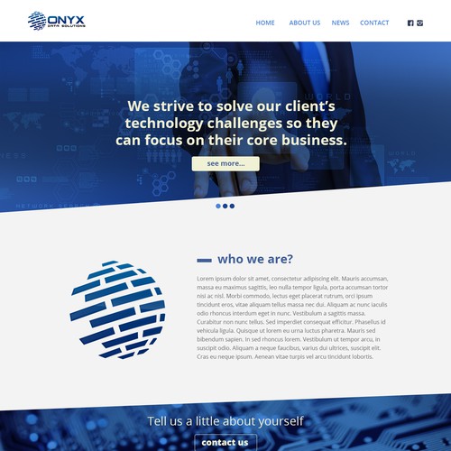 Layout website with the title 'concept web site for technology business'