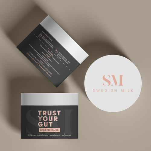 Luxurious label with the title 'Cosmetics label / Dark version'