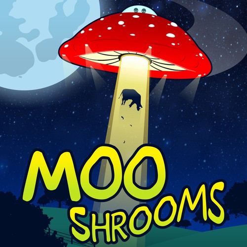 Background design with the title 'Mushroom UFO background'