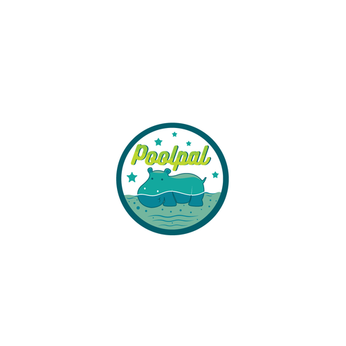 Pool logo with the title 'Create a logo for the PoolPal, the fun foam animal-shaped mat that kids love!'