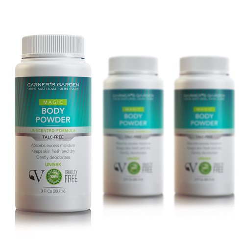 3D rendering design with the title 'Body Powder'