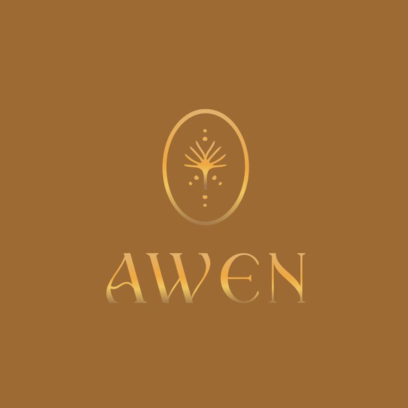 Gold logo with the title 'Elegant Logo Design for a Gift Brand'