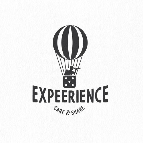Hot air balloon design with the title 'Meaningful Logo for Expeerience'