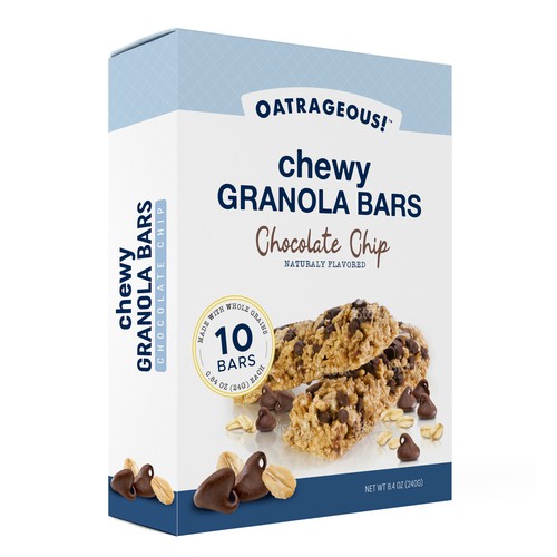 Chocolate packaging with the title 'design for granola bar '