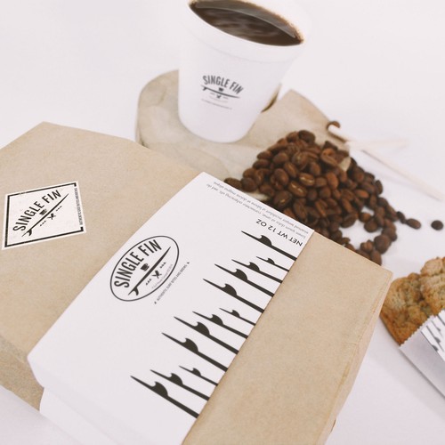 Fin design with the title 'Brand identity for Single Fin cafe'