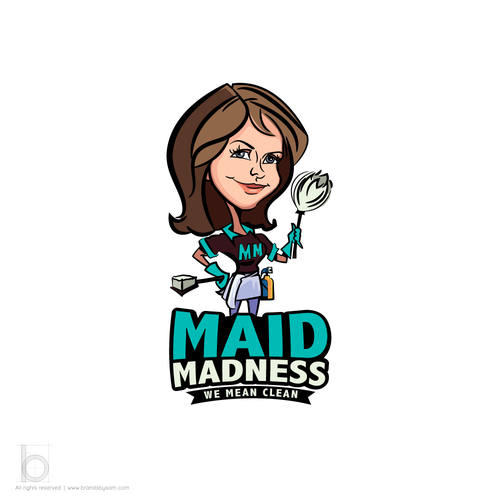 Lady logo with the title 'Logo for Maid Madness.'