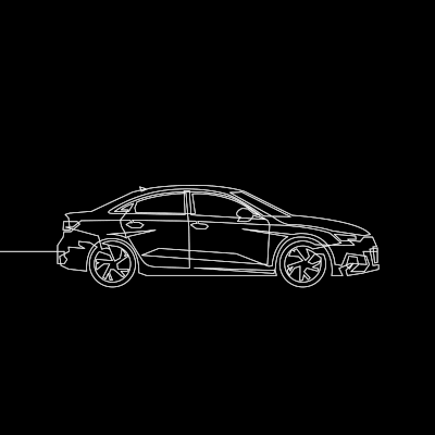 Single Line looping Cars Animation