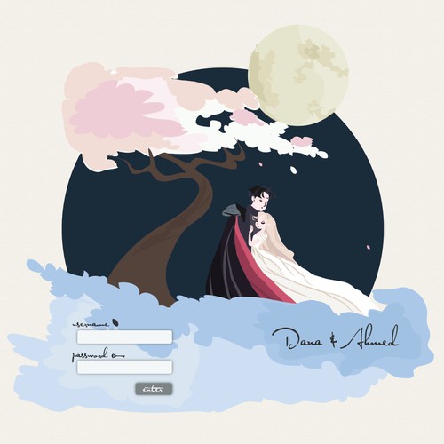 Pink website with the title 'Design a private Romantic Website for a couple to showcase their pictures and life on'