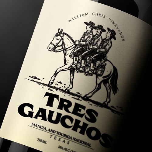 Creative packaging with the title 'Tres Gauchos'