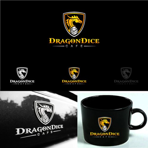 Dice logo with the title 'Dragon Dice Cafe'