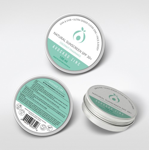 Avocado design with the title 'Avocado Zinc a label design '