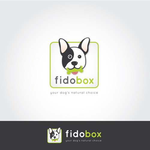 Puppy logo with the title 'Logo for dog treat subscription box: FidoBox'