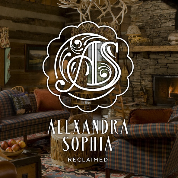 Typographic logo with the title 'Reclaimed wood furniture business.'