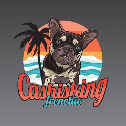 French bulldog logo with the title 'Cash is king Kennelz'