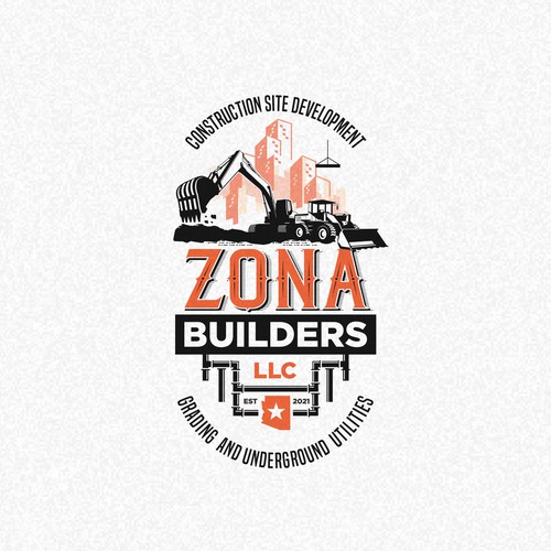 Pipe design with the title 'ZONA BUILDERS'