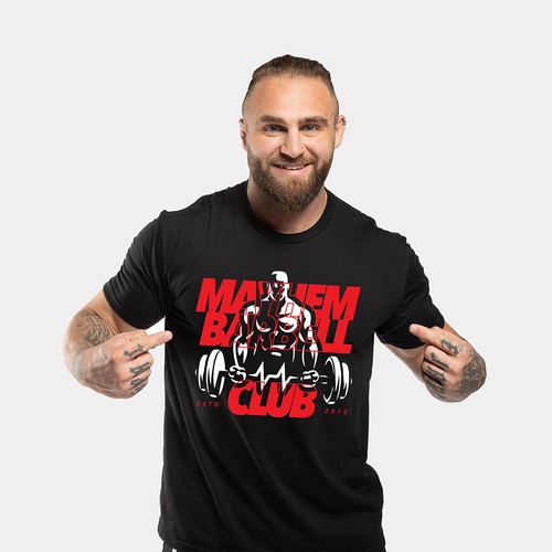 Project design with the title 'Mayhem Barbell'