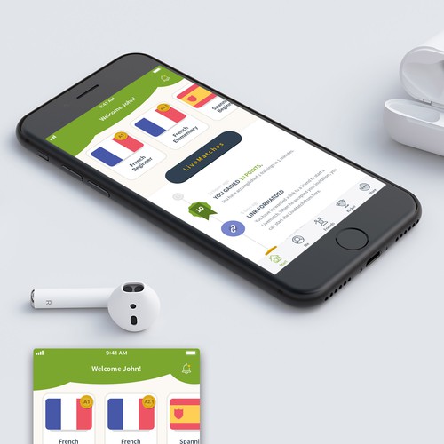 Language design with the title 'Language Learning App Design Concept'