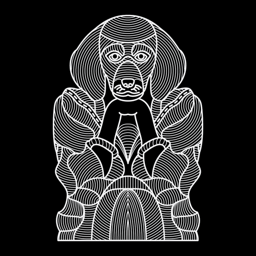 Graphic t-shirt with the title 'In Dog We Trust // Graphic T-shirt for Rock Chic Women's Fashion Line'