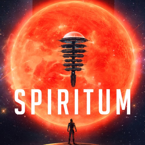 Space book cover with the title 'Spiritum - eBook Cover design'