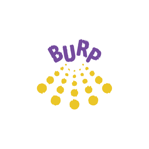 Sparkling logo with the title 'Logo for BURP, Radical Sparkling Beverages'