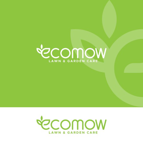 Lawn mower logo with the title 'a logo concept for an eco garden care brand'