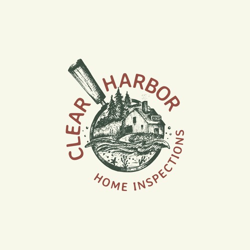 Pine tree logo with the title 'Logo design for home inspections.'