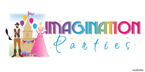 Birthday logo with the title 'Utah 's Best Princess, Pirate, & Superhero Party Characters. Imagination Parties'