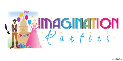 Princess design with the title 'Utah 's Best Princess, Pirate, & Superhero Party Characters. Imagination Parties'