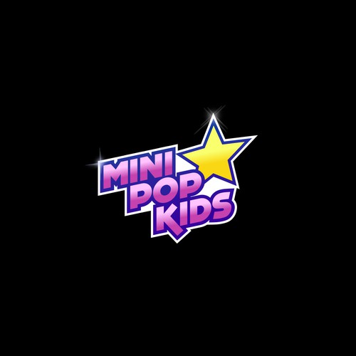 Pop culture logo with the title 'Mini Pop Kids logo'