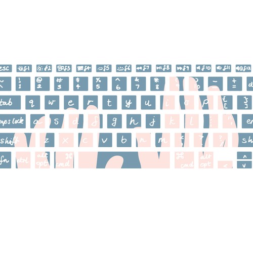 Handwritten artwork with the title 'Keyboard cover illustration'