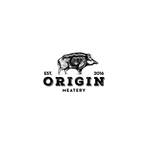 Rustic brand with the title 'Vintage bold logo for meatery'