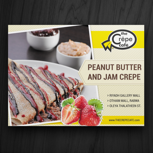 Catering design with the title 'Design for Promotional Crepe "Peanut butter & Jam Crepe"'