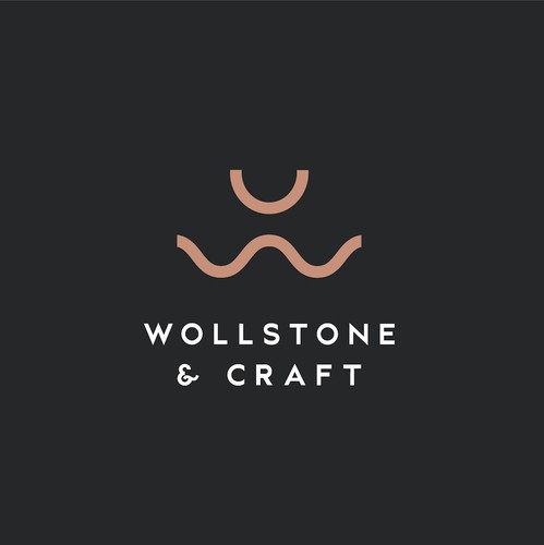 Ceramic logo with the title 'Logo Design - Wollstone & Craft'