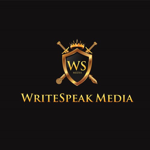 Shiny logo with the title 'Create a Pen & Microphone crest for WriteSpeak'