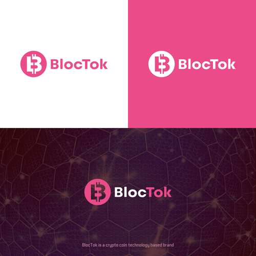 Bt logo with the title 'A crypto-coin logo for 'BlocTok''