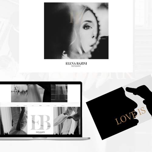 Editorial design with the title 'Elena Bazini Wedding Photographer'