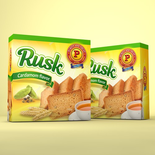 Label packaging with the title 'Sophisticated packaging concept for P mark'