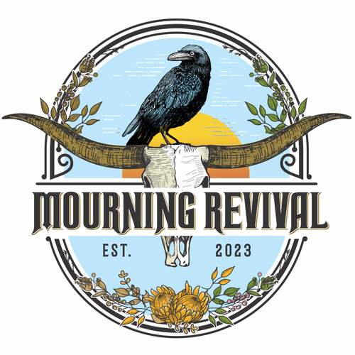 Crown design with the title 'mourning revival'